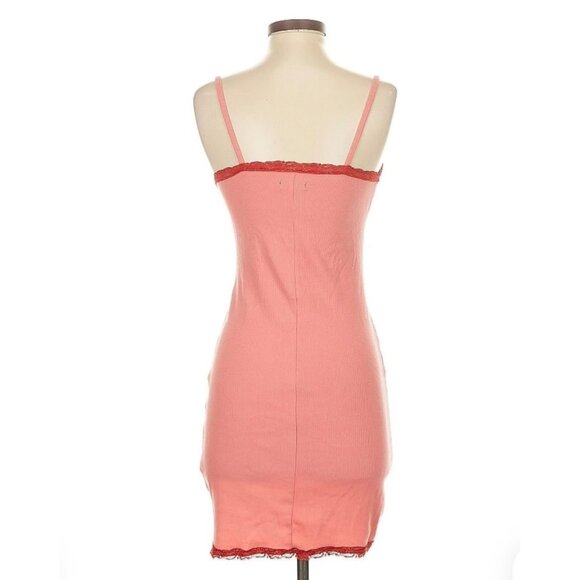 Wild Fable Pink Red Lace Trim Mini Dress • Coquette Babydoll Grunge Y2K Revive S - Picture 9 of 13